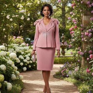 Chic Pink Women's Skirt Set